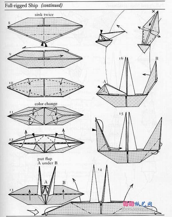 Origami speed boat instructions