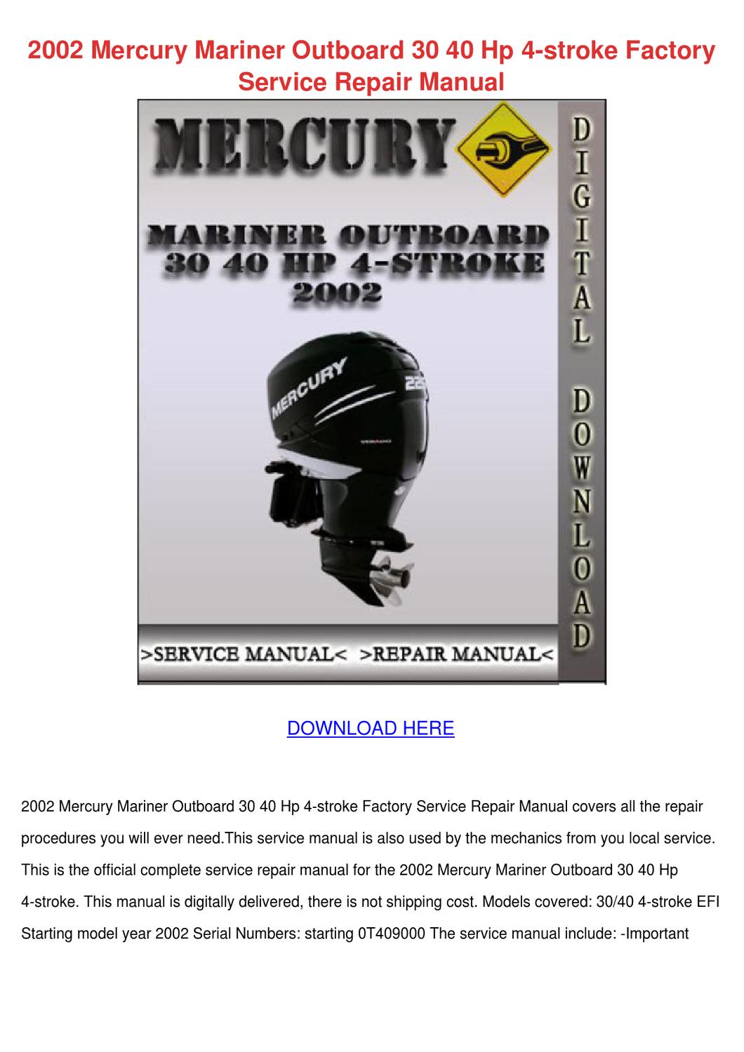 mercury 40 hp outboard service manual pdf