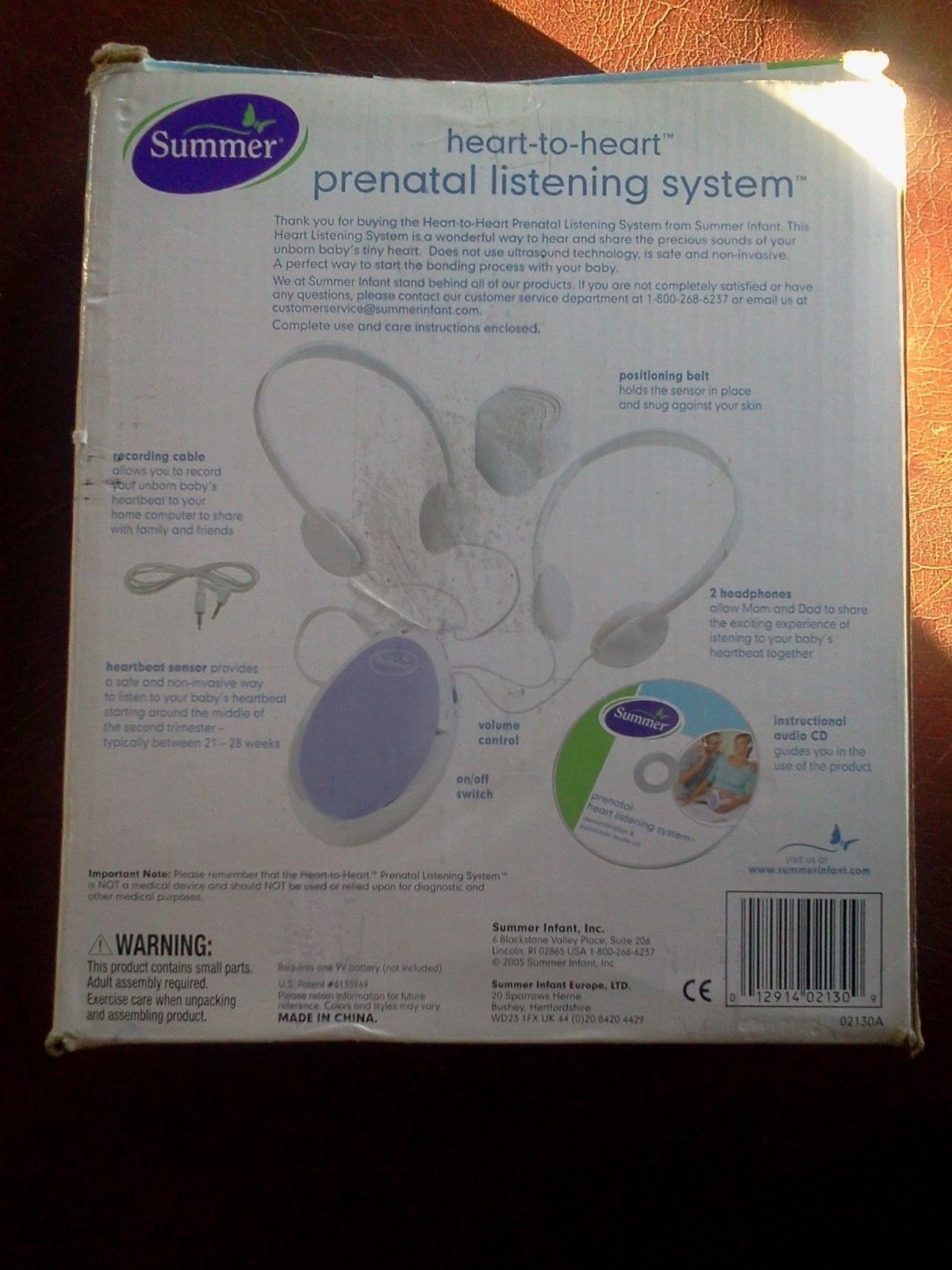 Summer prenatal listening system instructions