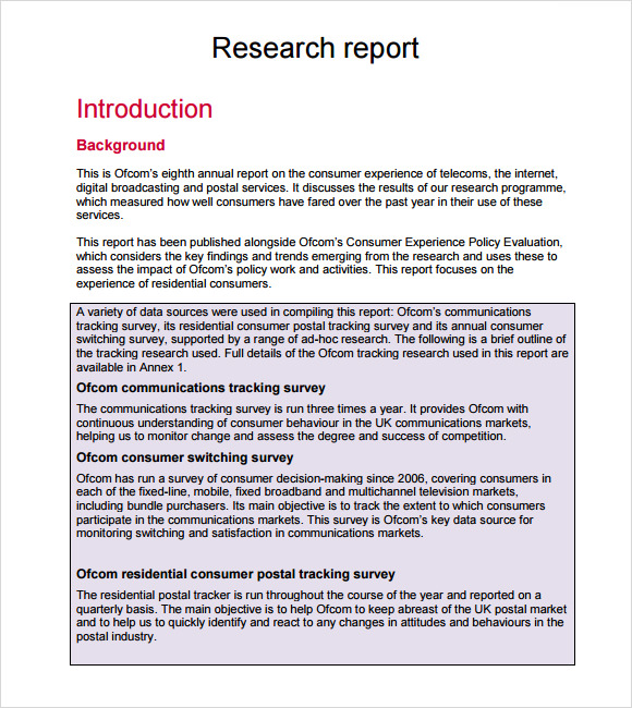 Free market research reports pdf