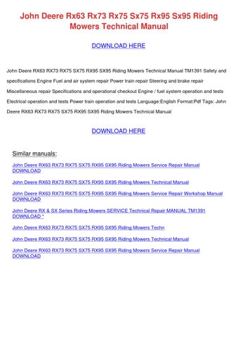 john deere rx75 service manual free download