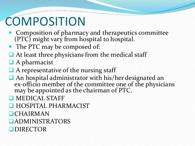 Drug and therapeutic committee pdf