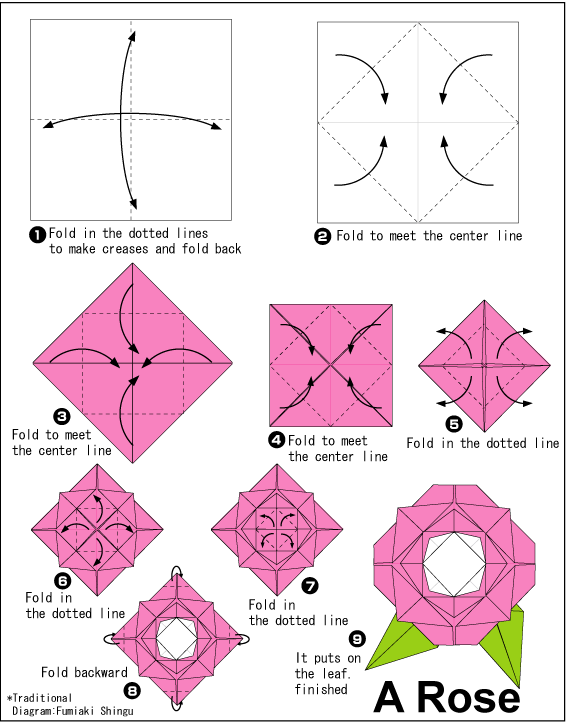 origami flowers printable instructions