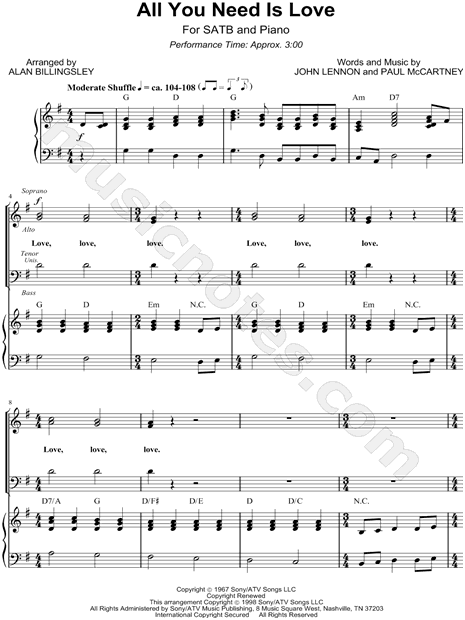 It must be love sheet music pdf free