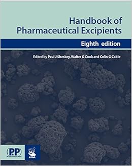 Handbook of pharmaceutical excipients 8th edition pdf