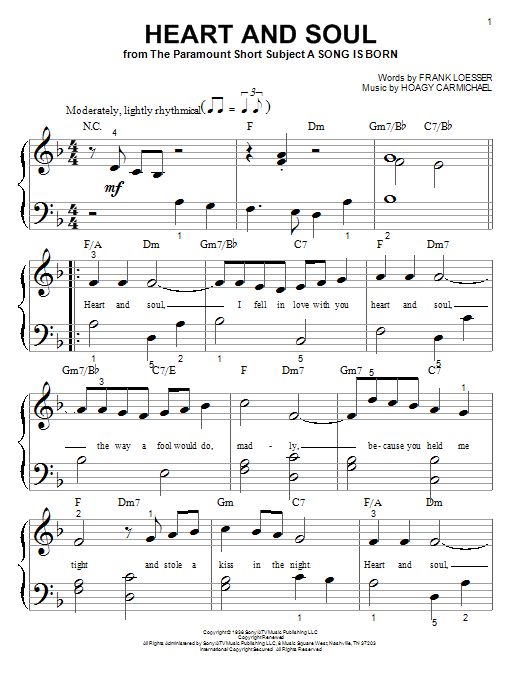 Heart and soul piano sheet music pdf